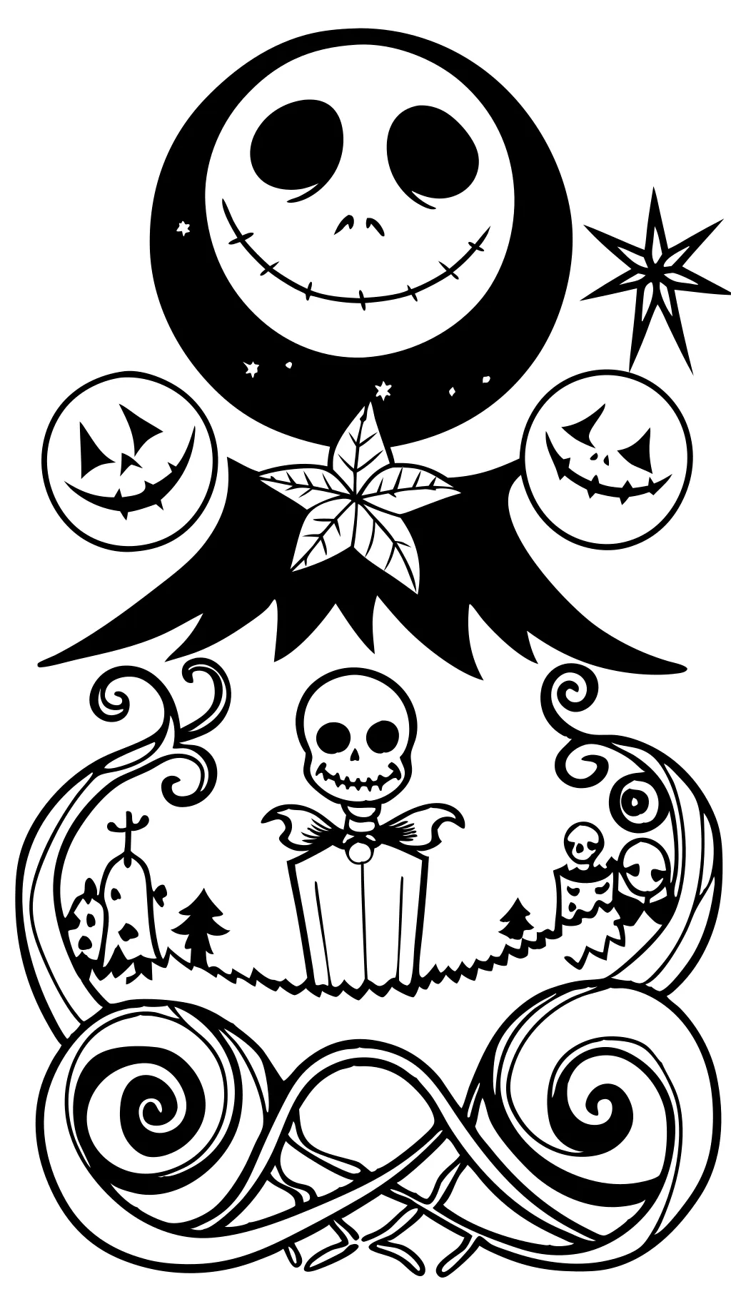 Page de couleur Nightmare Before Christmas